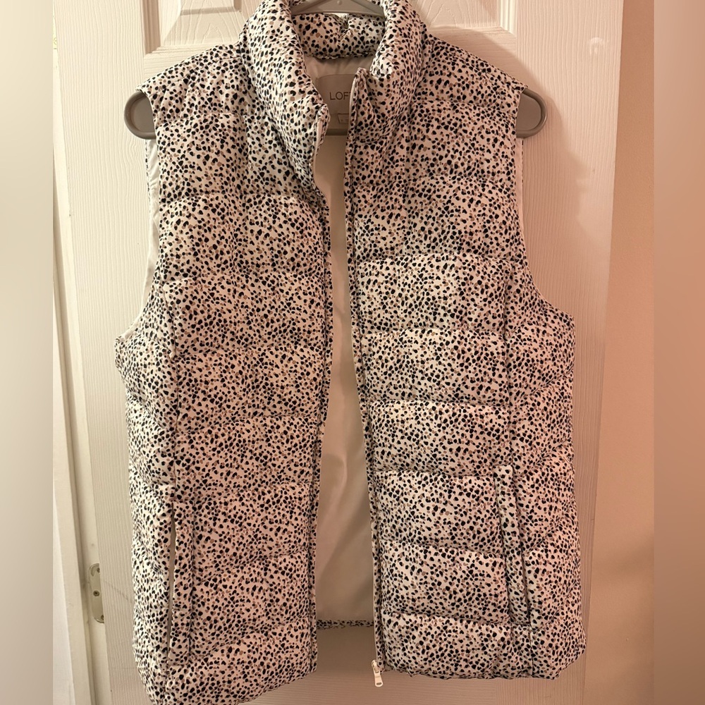 LOFT Black and White Patterned Vest